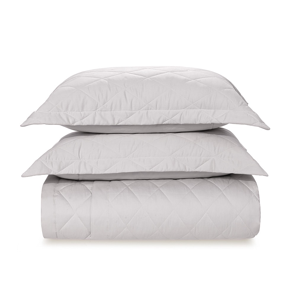 Kit Cobre-Leito Colcha Queen Karsten Bossa Dupla Face 100% Algodão Egípcio Cetim 300 Fios c/ Porta Travesseiro (3 Peças)