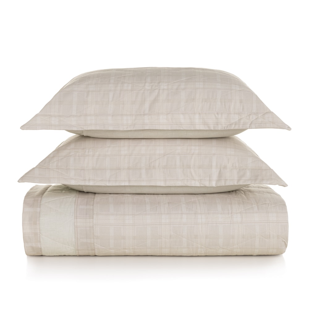 Kit Cobre-Leito Colcha Queen Karsten Mabel Dupla Face 100% Algodão Percal 200 Fios c/ Porta Travesseiro (3 Peças)