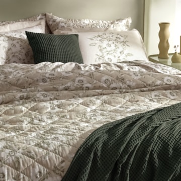 Kit Cobre-Leito Colcha Queen Karsten Paula Dupla Face 100% Algodão Egípcio Cetim 300 Fios c/ Porta Travesseiro (3 Peças)