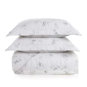 Kit Cobre-Leito Colcha Queen Trussardi Botticelli 100% Algodão Egípcio Cetim 300 Fios (3 Peças)