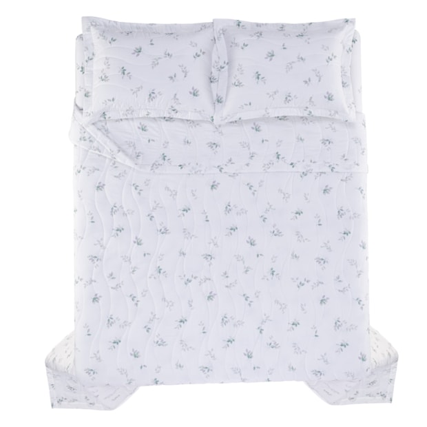 Kit Cobre-Leito Colcha Queen Trussardi Botticelli 100% Algodão Egípcio Cetim 300 Fios (3 Peças)