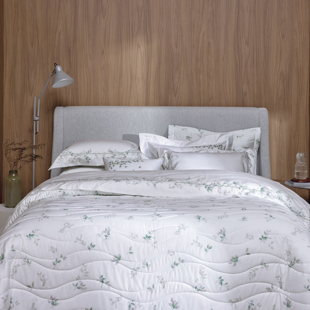 Kit Cobre-Leito Colcha Queen Trussardi Botticelli 100% Algodão Egípcio Cetim 300 Fios (3 Peças)