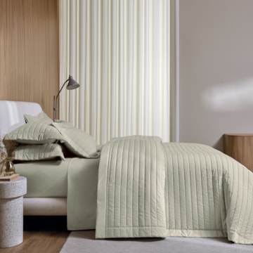 Kit Cobre-Leito Colcha Queen Trussardi Monteleone 100% Algodão Percal 200 Fios (3 Peças)