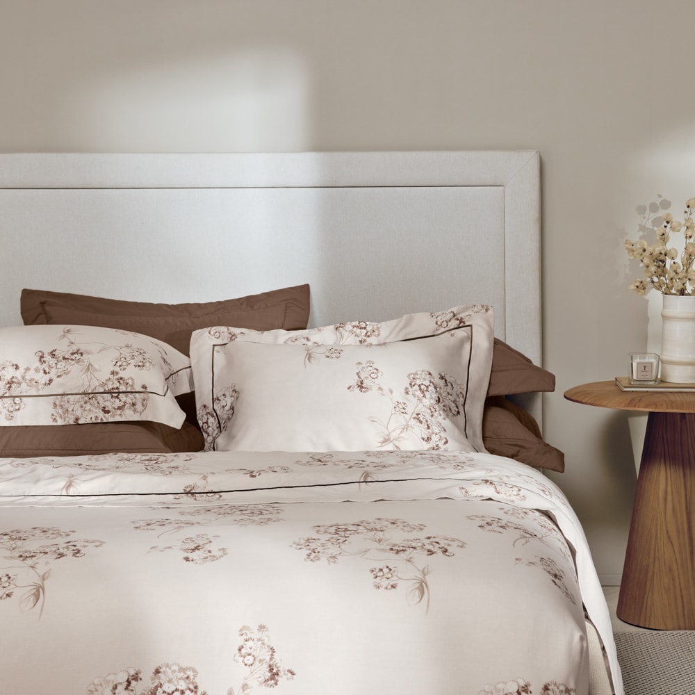 Kit Cobre-Leito Colcha Queen Trussardi Ventaglio 100% Algodão Cetim 200 Fios (3 Peças)