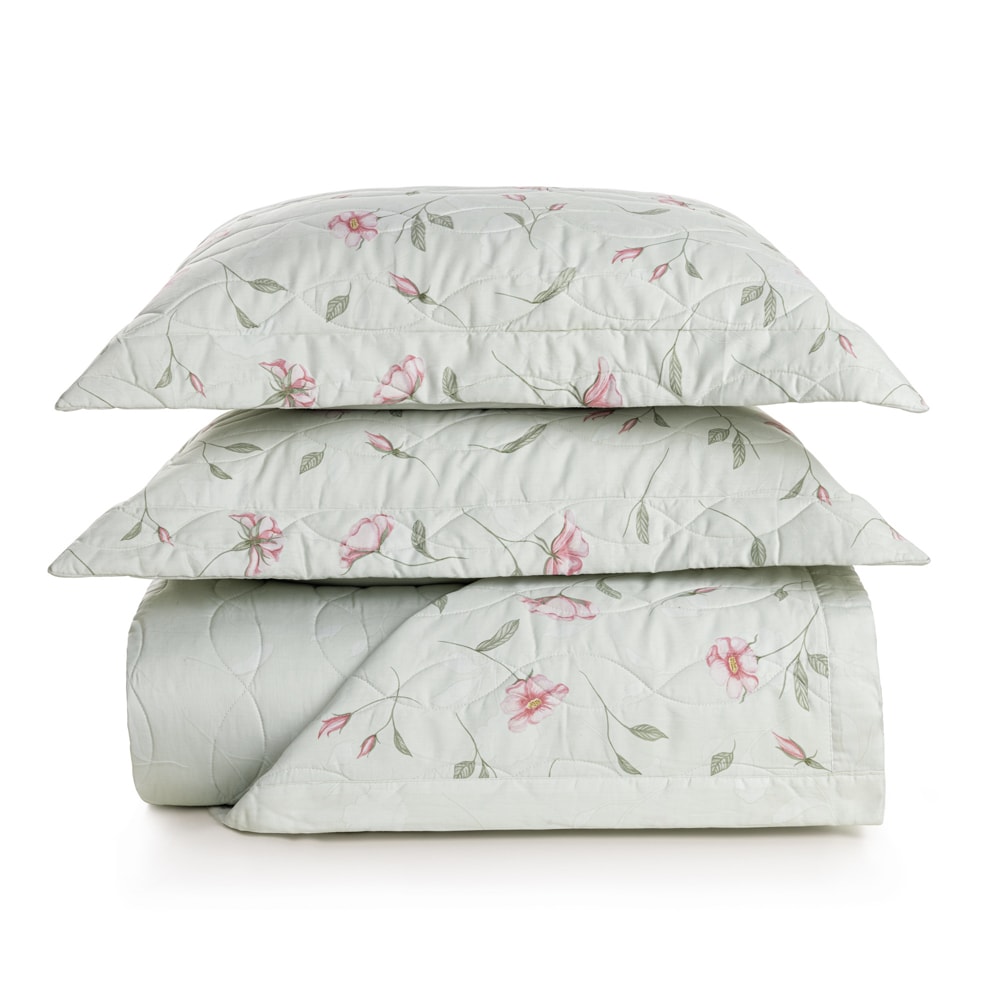 Kit Cobre-Leito Colcha Queen Trussardi Venus 100% Algodão Cetim 200 Fios (3 Peças)