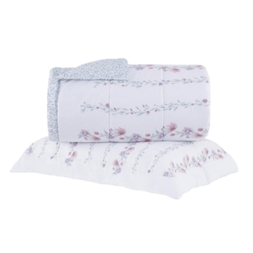 Kit Cobre-Leito Colcha Solteiro Buddemeyer Gran Percal Donna 100% Algodão 200 Fios (2 Peças)