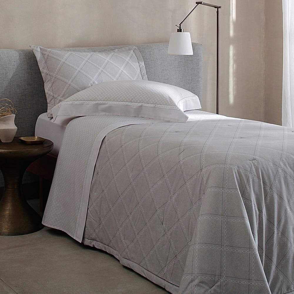 Kit Cobre-Leito Colcha Solteiro Buddemeyer Percalle Daves Dupla Face 100% Algodão Fio Penteado 180 Fios (2 Peças)