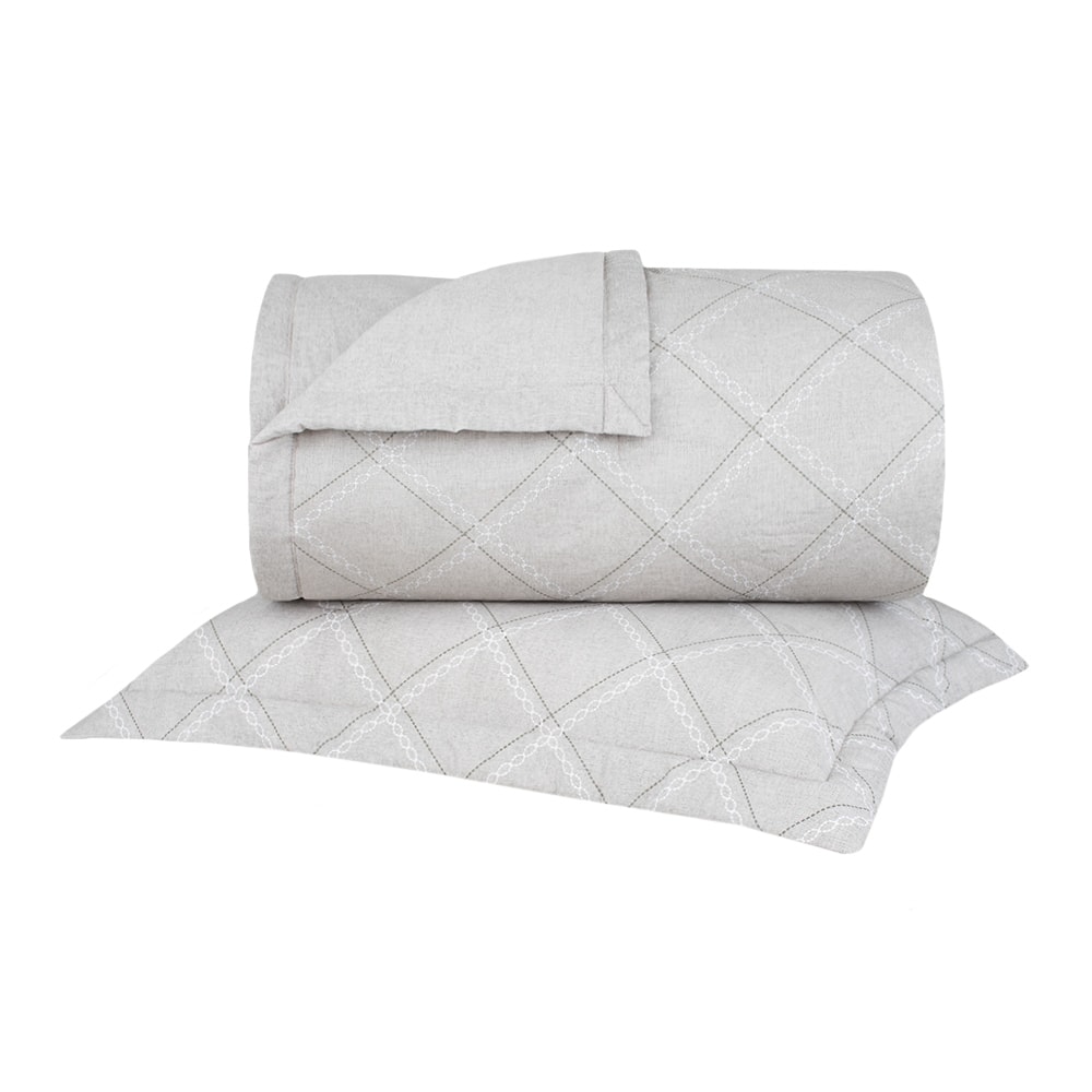 Kit Cobre-Leito Colcha Solteiro Buddemeyer Percalle Daves Dupla Face 100% Algodão Fio Penteado 180 Fios (2 Peças)