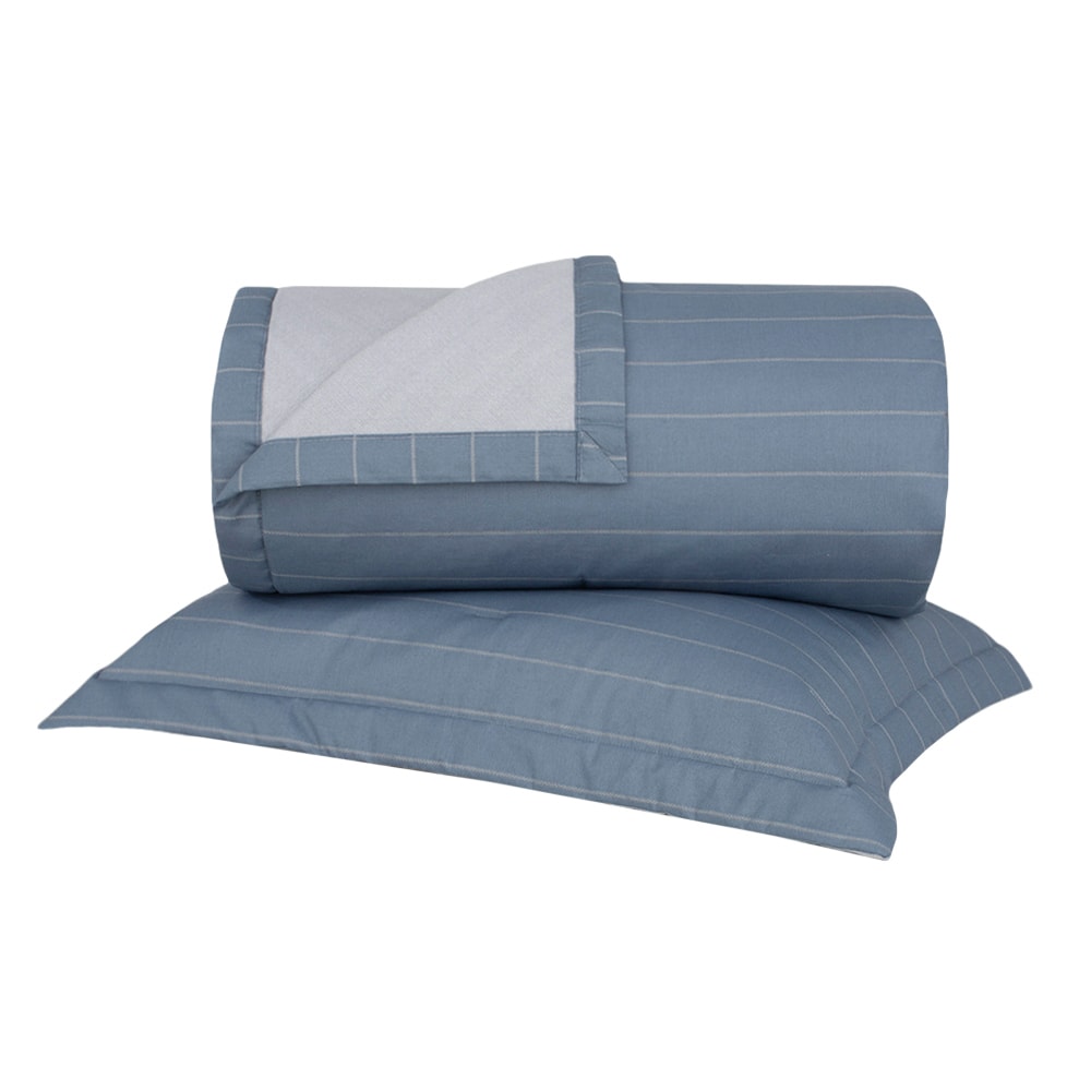 Kit Cobre-Leito Colcha Solteiro Buddemeyer Percalle Milano Dupla Face 100% Algodão Fio Penteado 180 Fios (2 Peças)