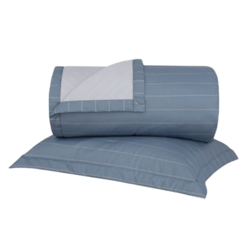 Kit Cobre-Leito Colcha Solteiro Buddemeyer Percalle Milano Dupla Face 100% Algodão Fio Penteado 180 Fios (2 Peças)