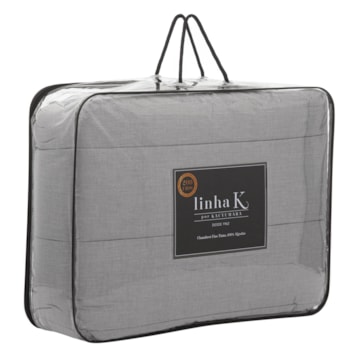 Kit Cobre-Leito Colcha Solteiro Kacyumara Chambret 100% Algodão Percal 200 Fios (2 Peças)