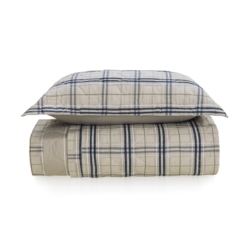 Kit Cobre-Leito Colcha Solteiro Karsten Hector Dupla Face 100% Algodão Percal 200 Fios C/ Porta Travesseiro (2 Peças)