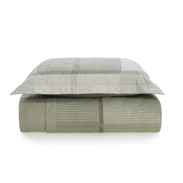 Kit Cobre-Leito Colcha Solteiro Karsten Miguel Dupla Face 100% Algodão Percal 200 Fios c/ Porta Travesseiro (2 Peças)