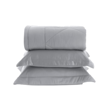 Kit Cobre-Leito Colcha Super King Chloe Losangos 100% Bambu 300 Fios (3 Peças)