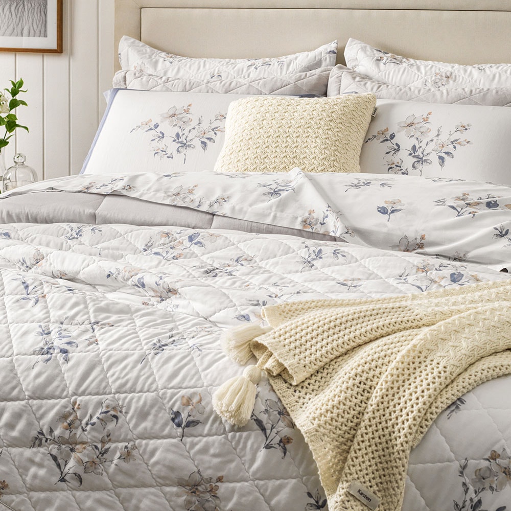 Kit Cobre-Leito King Size Karsten Lucille Dupla Face 100% Algodão Egípcio Cetim 300 Fios c/ Porta Travesseiro (3 Peças)