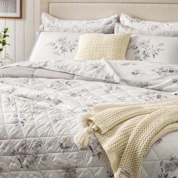 Kit Cobre-Leito King Size Karsten Lucille Dupla Face 100% Algodão Egípcio Cetim 300 Fios c/ Porta Travesseiro (3 Peças)