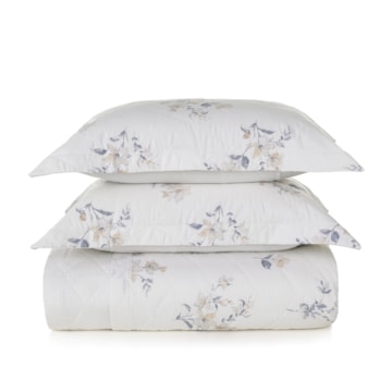 Kit Cobre-Leito King Size Karsten Lucille Dupla Face 100% Algodão Egípcio Cetim 300 Fios c/ Porta Travesseiro (3 Peças)