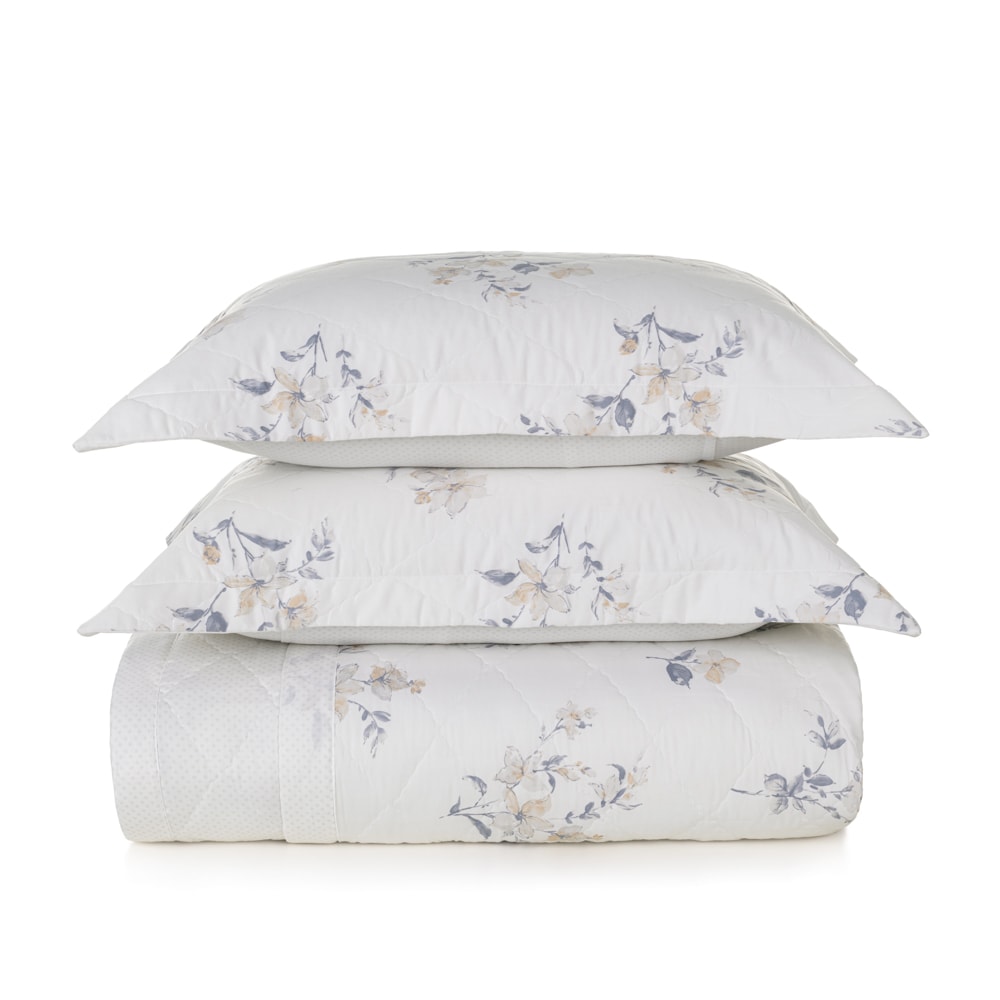 Kit Cobre-Leito Queen Karsten Lucille Dupla Face 100% Algodão Egípcio Cetim 300 Fios c/ Porta Travesseiro (3 Peças)