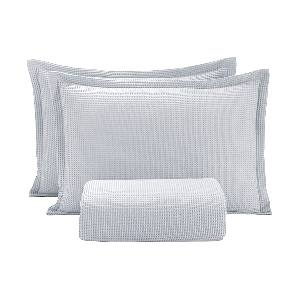 Kit Colcha Casal Dohler Piquet AM-1558 Liso 100% Algodão (3 Peças)