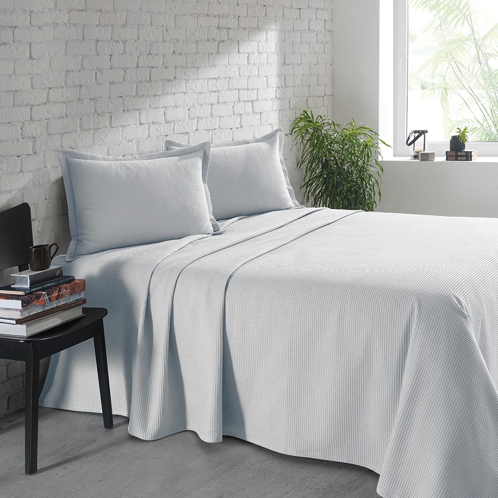 Kit Colcha Casal Dohler Piquet AM-1558 Liso 100% Algodão (3 Peças)