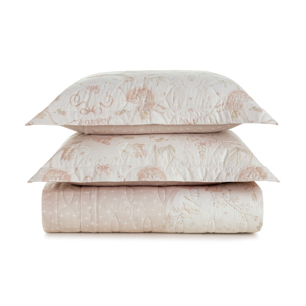 Kit Colcha Casal Infantil Karsten Encantada Dupla Face 100% Algodão Percal 200 Fios c/ Porta Travesseiro (3 Peças)