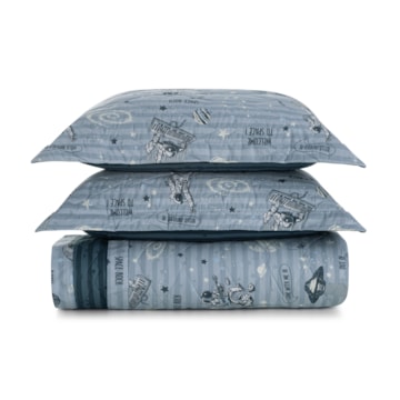 Kit Colcha Casal Infantil Karsten Espacial Dupla Face 100% Algodão Percal 200 Fios c/ Porta Travesseiro (3 Peças)