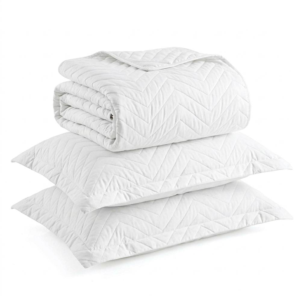 Kit Colcha Casal Kacyumara Casa K Vida Bela Liso 100% Algodão Egípcio Percal 200 Fios (3 Peças)