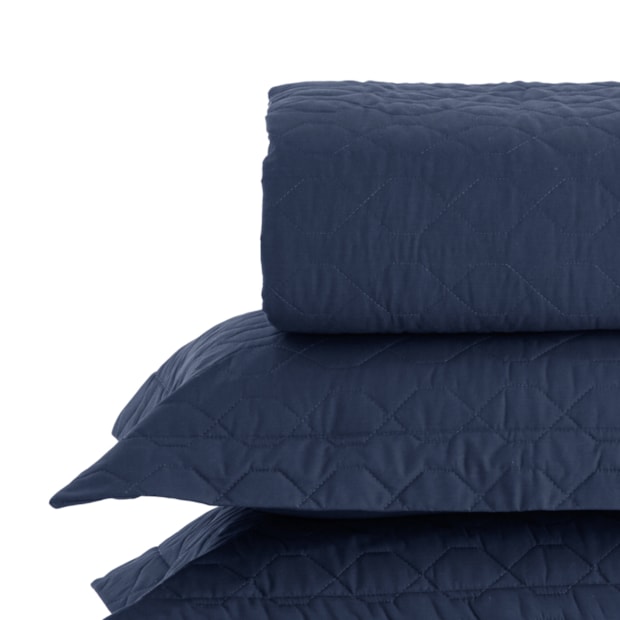 Kit Colcha Casal Kacyumara Casa K Vida Bela Liso 100% Algodão Egípcio Percal 200 Fios (3 Peças)