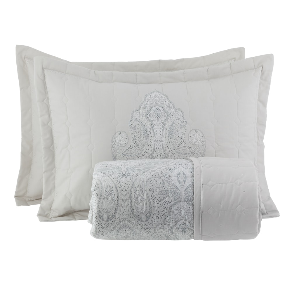 Kit Colcha Casal Kacyumara Vida Bela Matik Dupla Face 100% Algodão Egípcio Percal 200 Fios (3 Peças)