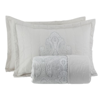 Kit Colcha Casal Kacyumara Vida Bela Matik Dupla Face 100% Algodão Egípcio Percal 200 Fios (3 Peças)