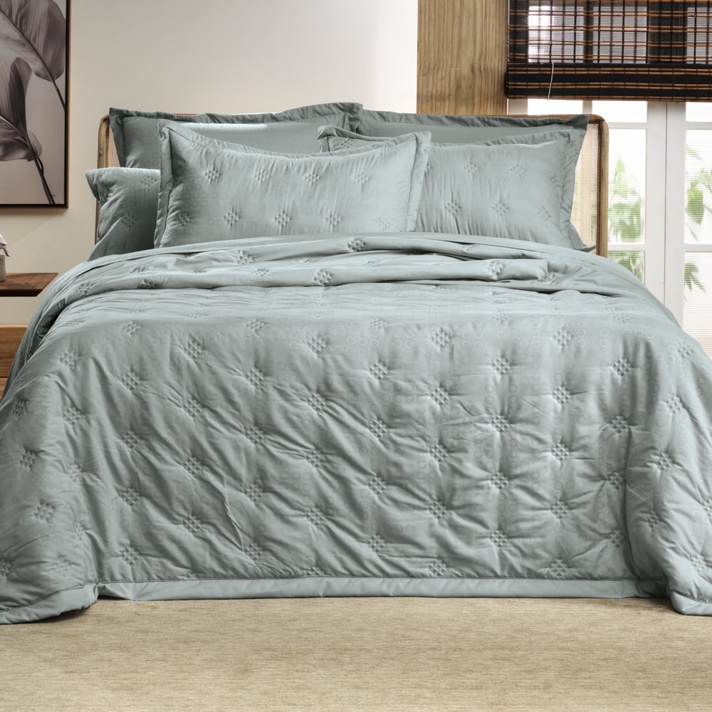 Kit Colcha Cobre-Leito Casal Altenburg Loop Toque Acetinado (3 Peças)