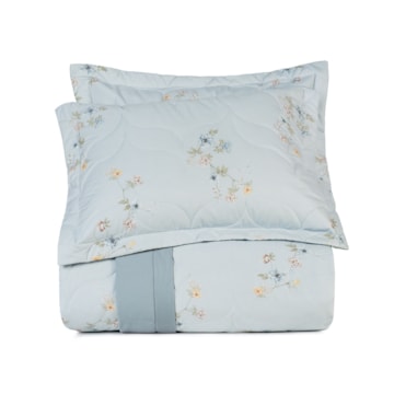 Kit Colcha Cobre-Leito Casal Altenburg Lux Peônia Dupla Face 100% Algodão Percal 200 Fios (3 Peças)