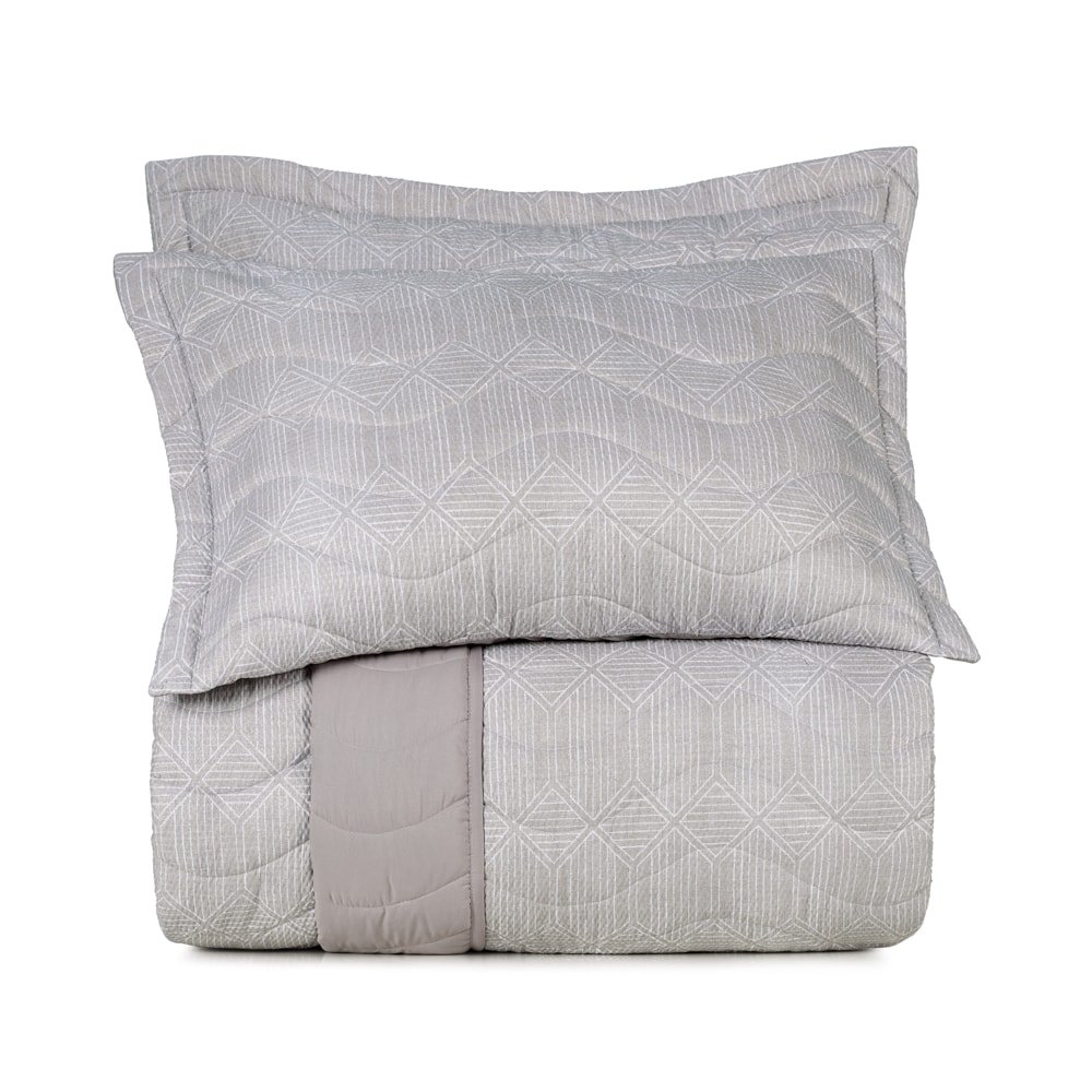 Kit Colcha Cobre-Leito Casal Altenburg Reflexo Dupla Face Toque Acetinado (3 Peças)