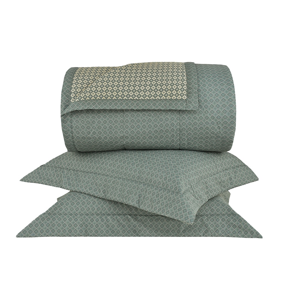 Kit Colcha Cobre-Leito Casal Buddemeyer Gran Percal Bellagio Dupla Face 100% Algodão 200 Fios (3 Peças)