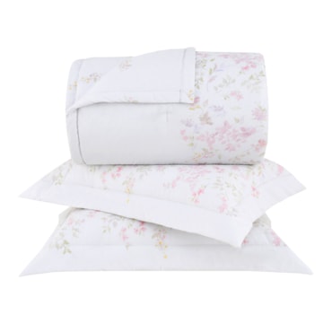 Kit Colcha Cobre-Leito Casal Buddemeyer Gran Percal Dolce Dupla Face 100% Algodão 200 Fios (3 Peças)