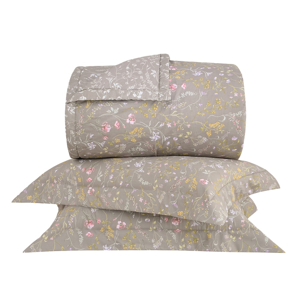 Kit Colcha Cobre-Leito Casal Buddemeyer Gran Percal Secret Garden Dupla Face 100% Algodão 200 Fios (3 Peças)