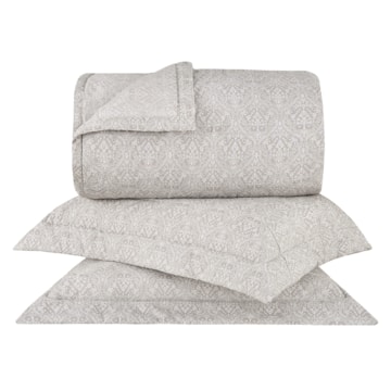 Kit Colcha Cobre-Leito Casal Buddemeyer Gran Percal Valence Dupla Face 100% Algodão 200 Fios (3 Peças)