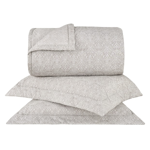 Kit Colcha Cobre-Leito Casal Buddemeyer Gran Percal Valence Dupla Face 100% Algodão 200 Fios (3 Peças)