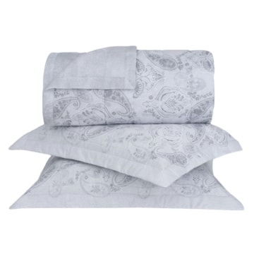 Kit Colcha Cobre Leito Casal Buddemeyer Percalle Mahara 100% Algodão Fio Penteado c/ Porta Travesseiros (3 Peças)