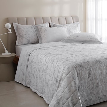 Kit Colcha Cobre Leito Casal Buddemeyer Percalle Mahara 100% Algodão Fio Penteado c/ Porta Travesseiros (3 Peças)