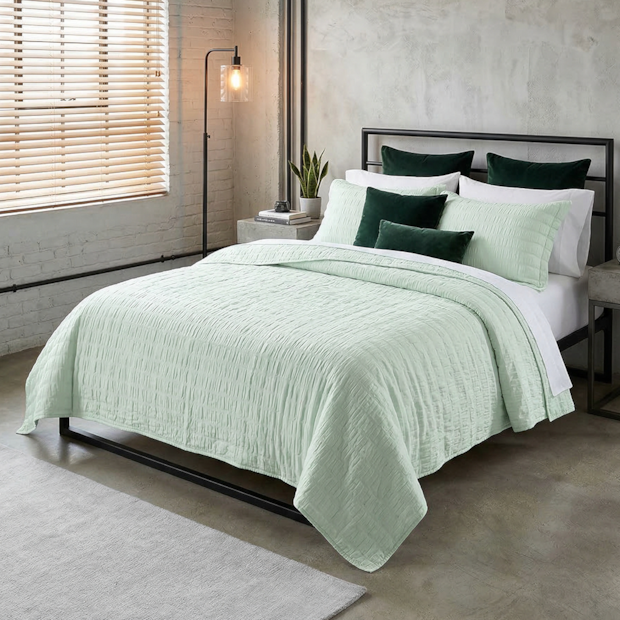 Kit Colcha Cobre-Leito Casal Dohler Doris Efeito Anarruga c/ Porta Travesseiro (3 Peças)