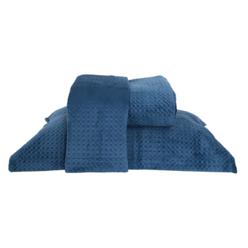 Kit Colcha Cobre-Leito Casal Estocolmo Aveludada c/ Porta Travesseiro (3 Peças)