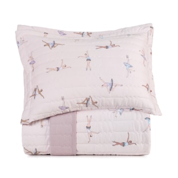 Kit Colcha Cobre-Leito Casal Infantil Altenburg Doce Plié Dupla Face Malha Fio Penteado 100% Algodão (3 Peças)