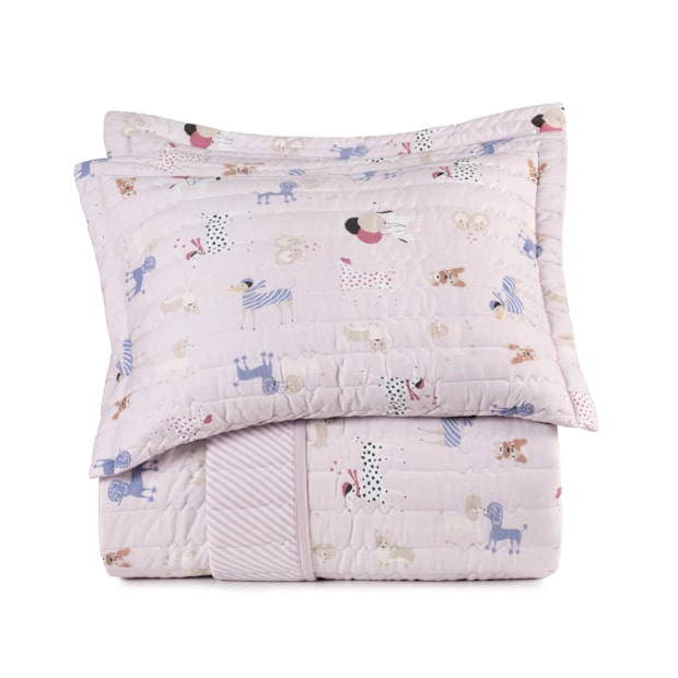 Kit Colcha Cobre-Leito Casal Infantil Altenburg Pet Chic Dupla Face Malha Fio Penteado 100% Algodão (3 Peças)