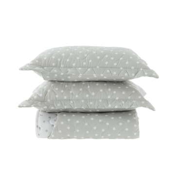 Kit Colcha / Cobre Leito Casal Kacyumara New Innovi Poá Nick 100% Algodão Percal 180 Fios (3 Peças)