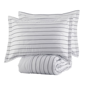 Kit Colcha Cobre Leito Casal Kacyumara Satinée Triest Dupla Face 100% Algodão Egípcio Percal 300 Fios (3 Peças)