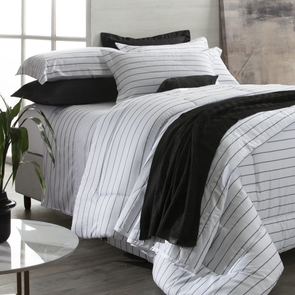 Kit Colcha Cobre Leito Casal Kacyumara Satinée Triest Dupla Face 100% Algodão Egípcio Percal 300 Fios (3 Peças)