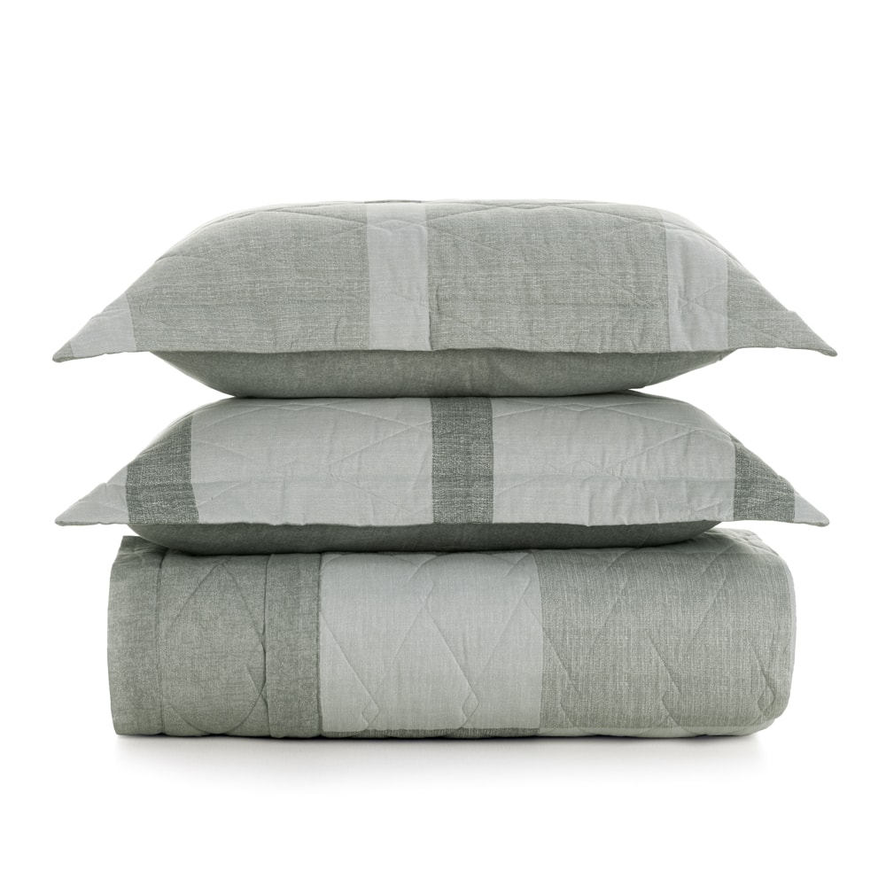 Kit Colcha Cobre-Leito Casal Karsten Adam Dupla Face 100% Algodão 160 Fios c/ Porta Travesseiro (3 Peças)