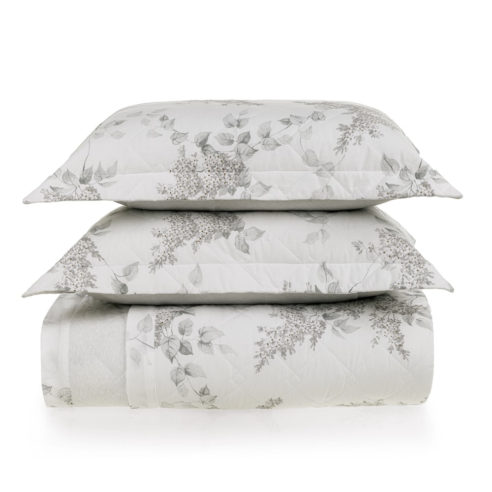 Kit Colcha Cobre-Leito Casal Karsten Brenda Dupla Face 100% Algodão Percal 200 Fios c/ Porta Travesseiro (3 Peças)