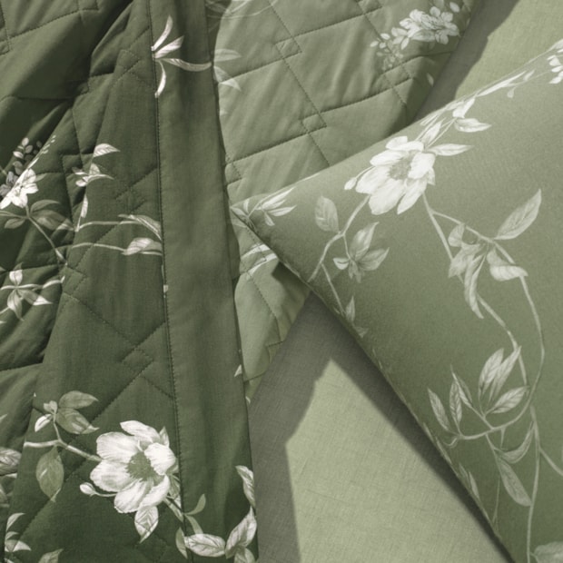 Kit Colcha Cobre-Leito Casal Karsten Marcella Dupla Face 100% Algodão 160 Fios c/ Porta Travesseiro (3 Peças)